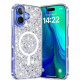 Techsuit iPhone 16 - MagSafe - Sparkly Glitter - Σκληρή Θήκη με Πλαίσιο Σιλικόνης - White