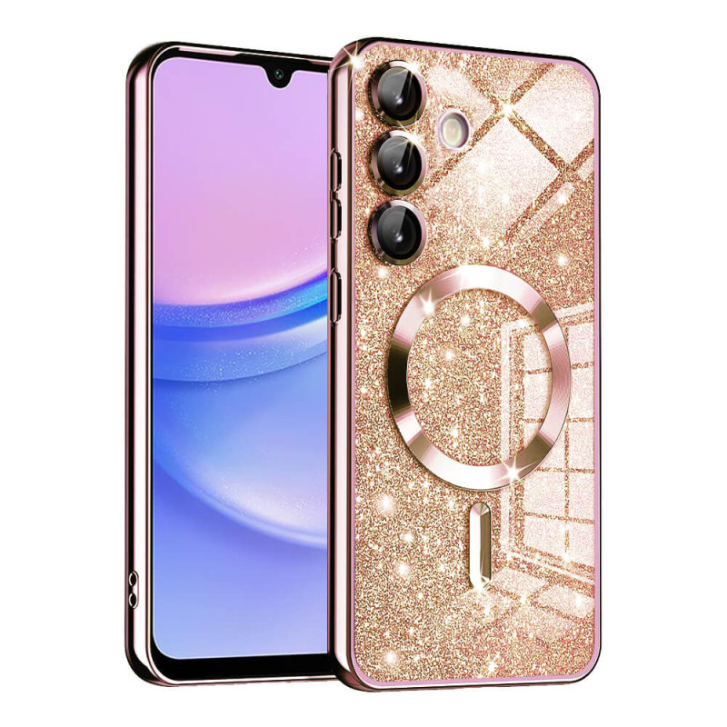 Techsuit Samsung Galaxy A15 4G / A15 5G - Luxury Glitter MagSafe - Θήκη Σιλικόνης - Rose Gold