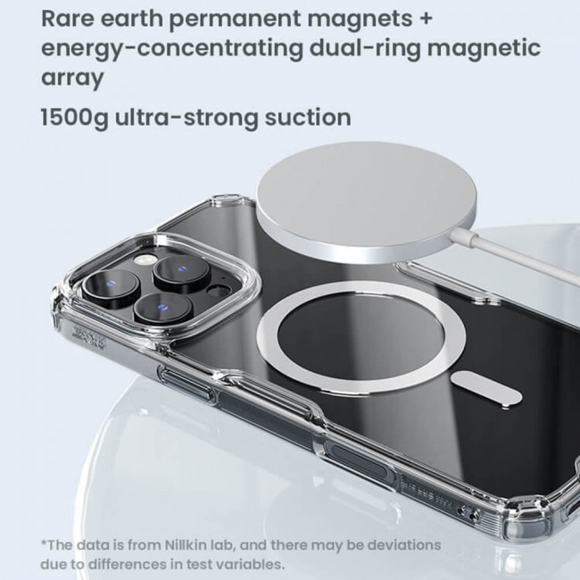 Nillkin iPhone 16 Pro Nature Pro Magnetic - Σκληρή Θήκη με Πλαίσιο Σιλικόνης και MagSafe - Διάφανη / Blue