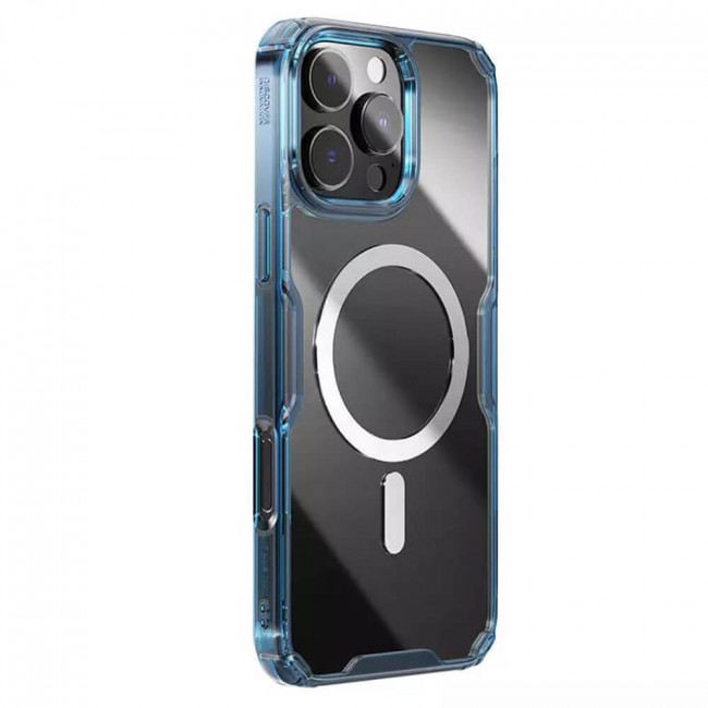 Nillkin iPhone 16 Pro Max Nature Pro Magnetic - Σκληρή Θήκη με Πλαίσιο Σιλικόνης και MagSafe - Διάφανη / Blue