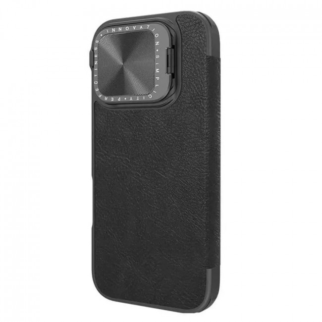 Nillkin iPhone 16 Pro Qin Prop Leather Θήκη Βιβλίο με Κάλυμμα για την Κάμερα - Black