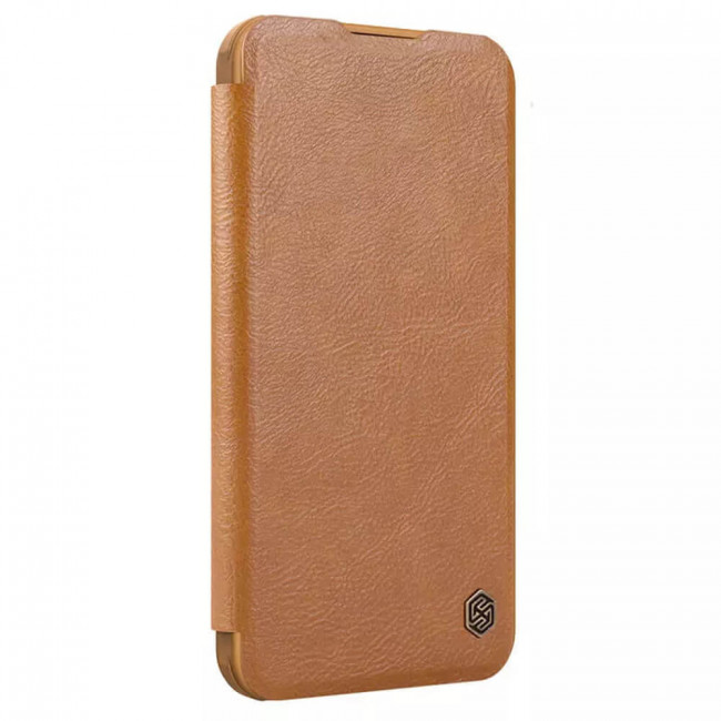 Nillkin iPhone 16 Pro Qin Prop Leather Θήκη Βιβλίο με Κάλυμμα για την Κάμερα - Brown