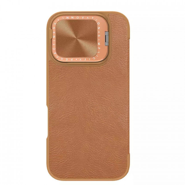 Nillkin iPhone 16 Pro Qin Prop Leather Θήκη Βιβλίο με Κάλυμμα για την Κάμερα - Brown