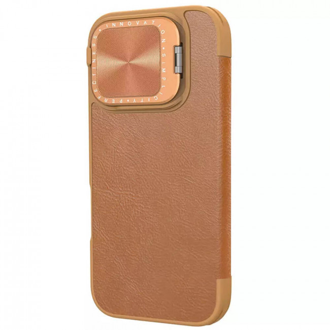 Nillkin iPhone 16 Pro Qin Prop Leather Θήκη Βιβλίο με Κάλυμμα για την Κάμερα - Brown