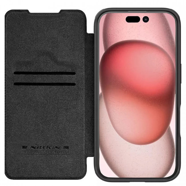 Nillkin iPhone 16 Pro Max Qin Prop Leather Θήκη Βιβλίο με Κάλυμμα για την Κάμερα - Black