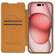 Nillkin iPhone 16 Pro Max Qin Prop Leather Θήκη Βιβλίο με Κάλυμμα για την Κάμερα - Brown