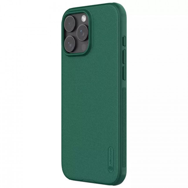 Nillkin iPhone 16 Pro Super Frosted Shield Pro Σκληρή Θήκη με Πλαίσιο Σιλικόνης - Deep Green