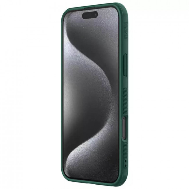 Nillkin iPhone 16 Pro Super Frosted Shield Pro Σκληρή Θήκη με Πλαίσιο Σιλικόνης - Deep Green