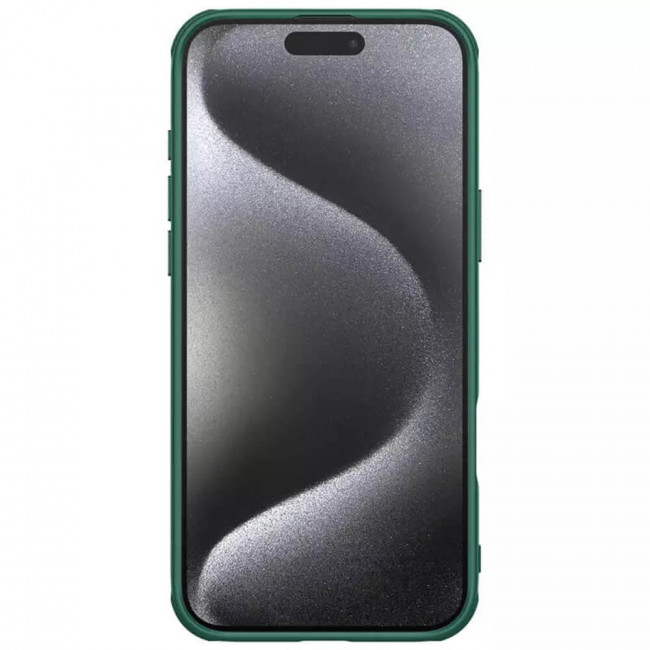 Nillkin iPhone 16 Pro Super Frosted Shield Pro Σκληρή Θήκη με Πλαίσιο Σιλικόνης - Deep Green