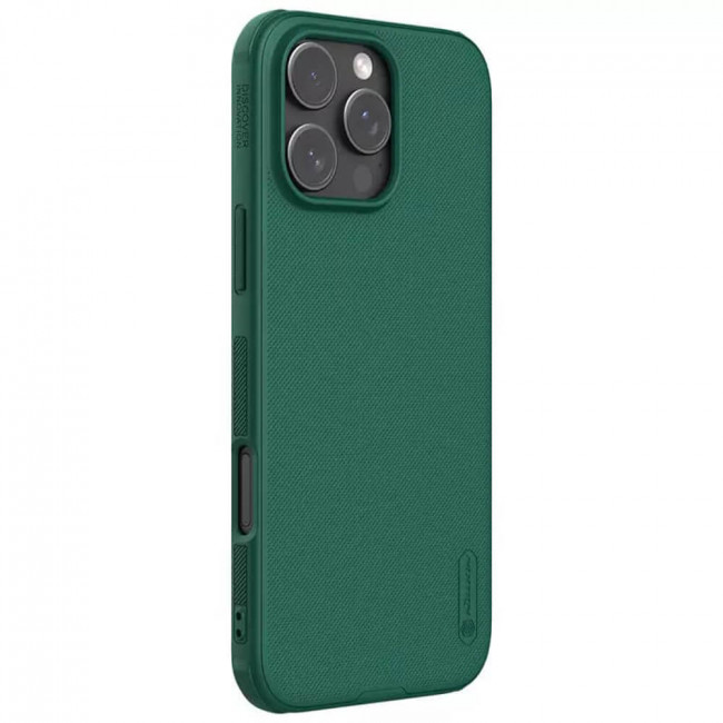 Nillkin iPhone 16 Pro Super Frosted Shield Pro Σκληρή Θήκη με Πλαίσιο Σιλικόνης - Deep Green