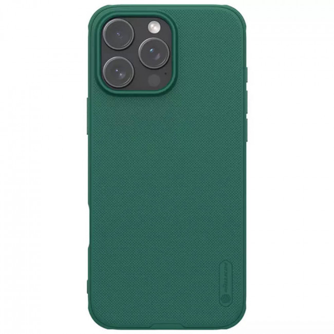 Nillkin iPhone 16 Pro Super Frosted Shield Pro Σκληρή Θήκη με Πλαίσιο Σιλικόνης - Deep Green