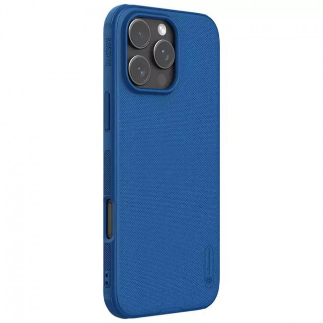 Nillkin iPhone 16 Pro Max Super Frosted Shield Pro Σκληρή Θήκη με Πλαίσιο Σιλικόνης - Blue