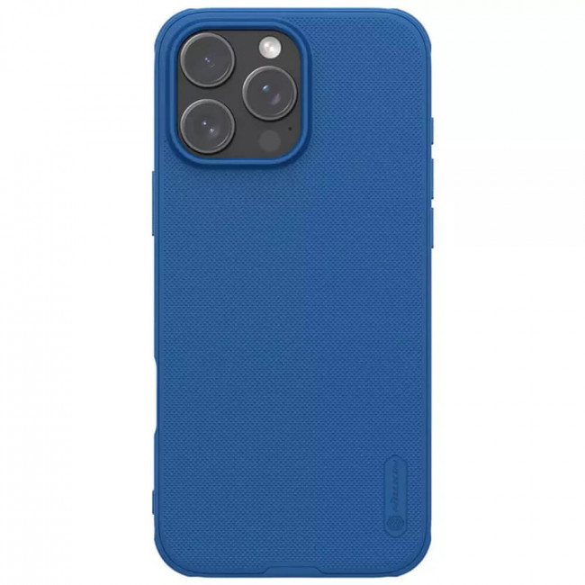 Nillkin iPhone 16 Pro Max Super Frosted Shield Pro Σκληρή Θήκη με Πλαίσιο Σιλικόνης - Blue