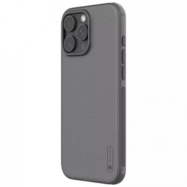 Nillkin iPhone 16 Pro Max Super Frosted Shield Pro Σκληρή Θήκη με Πλαίσιο Σιλικόνης - Titanium Gray