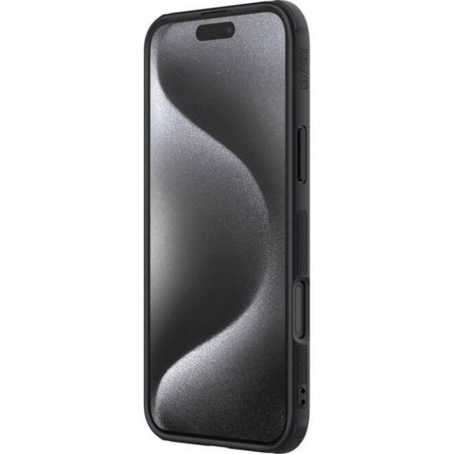 Nillkin iPhone 16 Pro Super Frosted Shield Pro Σκληρή Θήκη με Πλαίσιο Σιλικόνης - Black