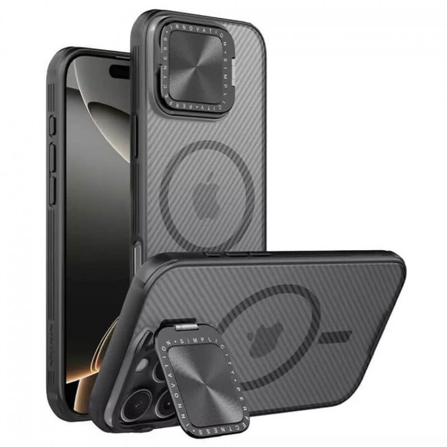 Nillkin iPhone 16 Pro Max CamShield Prop Magnetic Σκληρή Θήκη με Κάλυμμα για την Κάμερα και MagSafe - Διάφανη / Black