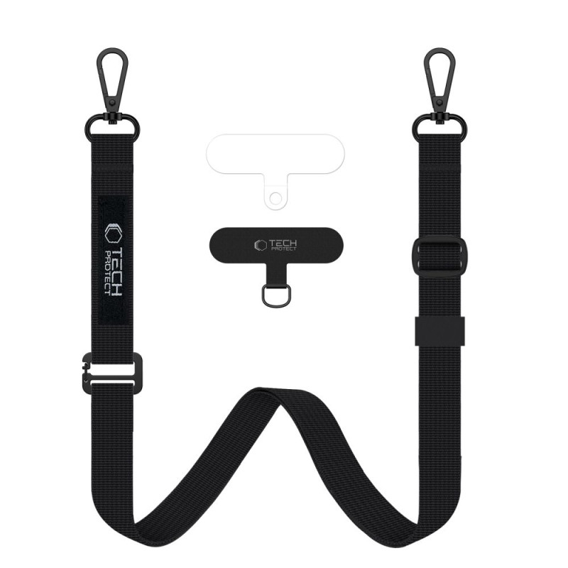 Tech-Protect C6S Rope CrossBody Strap - Universal Λουράκι για Θήκη Κινητού - Black