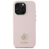 Guess iPhone 16 Pro - Silicone Logo Strass 4G - Σκληρή Θήκη με Πλαίσιο Σιλικόνης - Pink - GUHCP16LM4DGPP