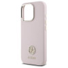 Guess iPhone 16 Pro - Silicone Logo Strass 4G - Σκληρή Θήκη με Πλαίσιο Σιλικόνης - Pink - GUHCP16LM4DGPP