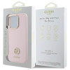 Guess iPhone 16 Pro - Silicone Logo Strass 4G - Σκληρή Θήκη με Πλαίσιο Σιλικόνης - Pink - GUHCP16LM4DGPP