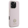 Guess iPhone 16 Pro - Silicone Logo Strass 4G - Σκληρή Θήκη με Πλαίσιο Σιλικόνης - Pink - GUHCP16LM4DGPP