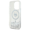 Karl Lagerfeld iPhone 16 Pro - Liquid Glitter Choupette Head - MagSafe Σκληρή Θήκη με Πλαίσιο Σιλικόνης - Διάφανη - KLHMP16LLGCHSGH