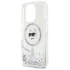 Karl Lagerfeld iPhone 16 Pro - Liquid Glitter Choupette Head - MagSafe Σκληρή Θήκη με Πλαίσιο Σιλικόνης - Διάφανη - KLHMP16LLGCHSGH