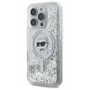 Karl Lagerfeld iPhone 16 Pro - Liquid Glitter Choupette Head - MagSafe Σκληρή Θήκη με Πλαίσιο Σιλικόνης - Διάφανη - KLHMP16LLGCHSGH