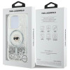 Karl Lagerfeld iPhone 16 Pro - Liquid Glitter Karl Head MagSafe Σκληρή Θήκη με Πλαίσιο Σιλικόνης - Διάφανη - KLHMP16LLGKISGH