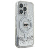 Karl Lagerfeld iPhone 16 Pro - Liquid Glitter Karl Head MagSafe Σκληρή Θήκη με Πλαίσιο Σιλικόνης - Διάφανη - KLHMP16LLGKISGH