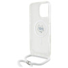 Karl Lagerfeld iPhone 16 Pro - IML Choupette Head and Cord - MagSafe Σκληρή Θήκη με Πλαίσιο Σιλικόνης και Λουράκι - Διάφανη - KLHMP16LHCCHNT