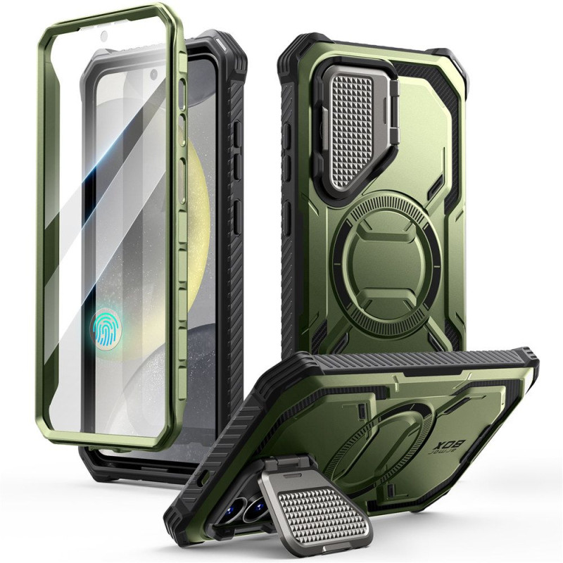 Supcase Samsung Galaxy S25 Armorbox Magsafe Σκληρή Θήκη με Προστασία Οθόνης και Κάλυμμα Κάμερας / Stand - Green