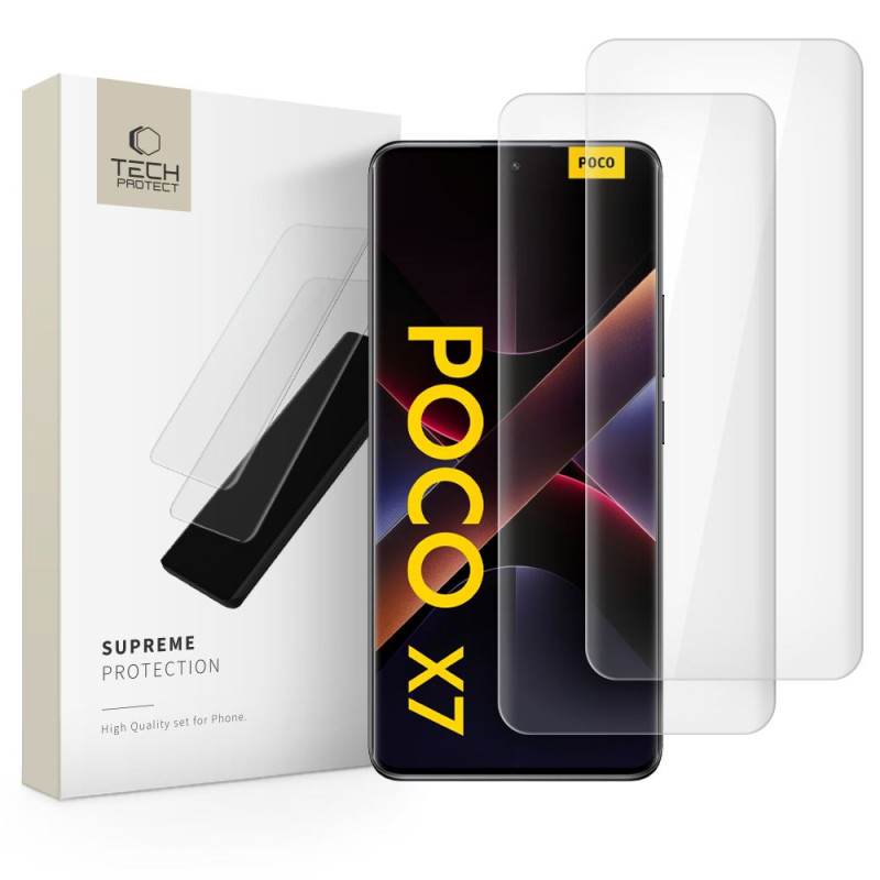 Tech-Protect Xiaomi Redmi Note 14 Pro 4G / 5G / 14 Pro+ 5G / Poco X7 GLASS UV+ - Full Screen Αντιχαρακτικό Γυαλί Οθόνης - 2 Τεμάχια - Διάφανα