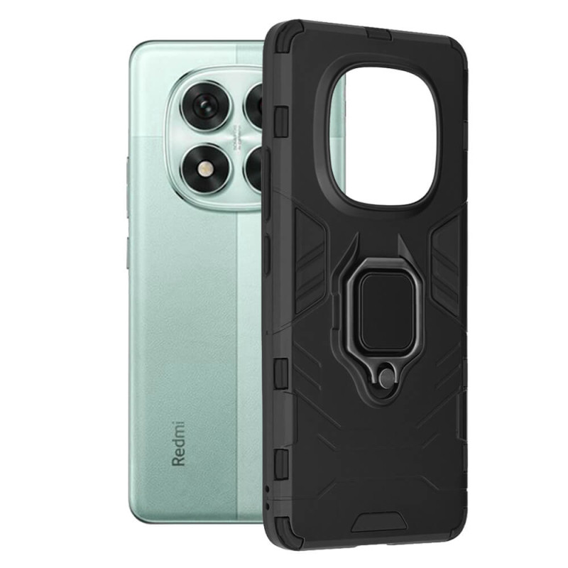 Techsuit Xiaomi Redmi Note 14 Pro 5G / Poco X7 - Silicone Shield - Σκληρή Θήκη με Δαχτυλίδι Συγκράτησης - Black