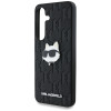 Karl Lagerfeld Samsung Galaxy S25 Plus - Monogram Choupette Head Pin - Σκληρή Θήκη με Επένδυση Συνθετικού Δέρματος  - Black - KLHCS25MPGKLCHPK