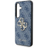 Guess Samsung Galaxy S25 - 4G Big Metal Logo - Θήκη με Επένδυση Συνθετικού Δέρματος - Blue - GUHCS25S4GMGBL