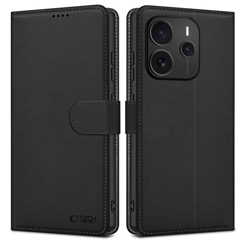 Tech-Protect Xiaomi Redmi Note 14 5G Θήκη Πορτοφόλι Stand από Δερματίνη - Matte Black