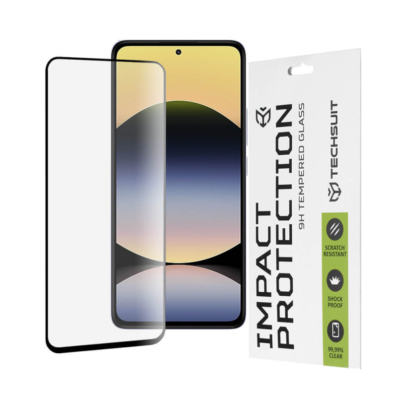 Techsuit Xiaomi Redmi Note 14 4G / Redmi Note 14 5G 9H 111D 0.33mm Full Screen Full Glue Tempered Glass Αντιχαρακτικό Γυαλί Οθόνης - Black