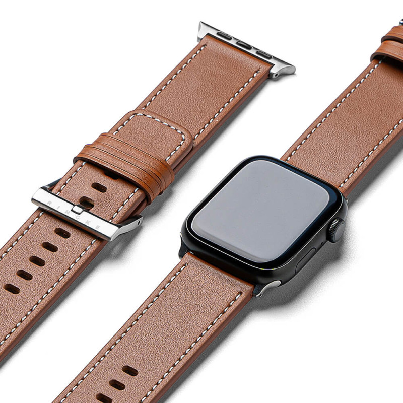 Ringke Λουράκι Apple Watch 2 / 3 / 4 / 5 / 6 / 7 / 8 / 9 / SE / SE 2 / ULTRA 1 / ULTRA 2 - 42 / 44 / 45 / 49 mm Leather One Basic Bold Δερμάτινο Λουράκι - Brown