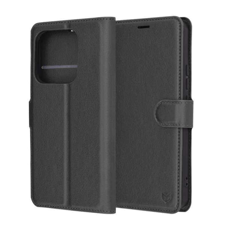 Techsuit Xiaomi Redmi Note 14 4G - Leather Folio - Θήκη Πορτοφόλι από Δερματίνη με Stand - Black