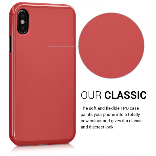 KW iPhone X Θήκη Σιλικόνης TPU - Red Matt - 42492.51