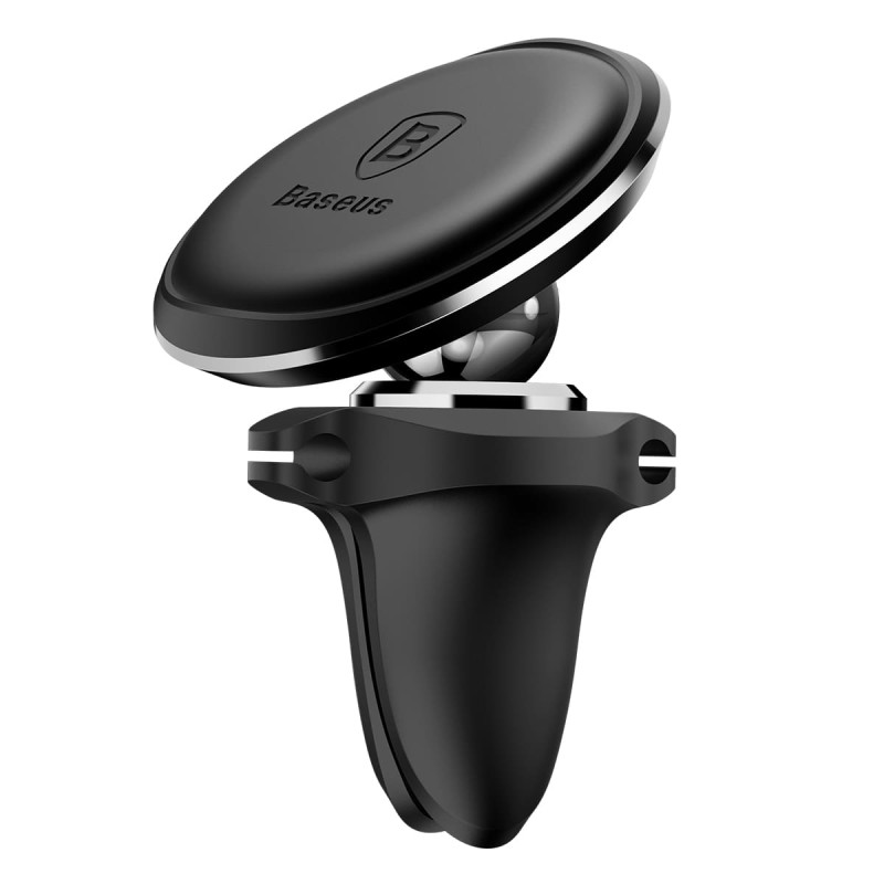 Baseus Magnetic Air Vent Car Mount Holder with Cable Clip - Μαγνητική Βάση Αυτοκινήτου Αεραγωγού με Clip για Καλώδιο - Black - SUGX-A01