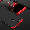 GKK Honor 9 Lite Θήκη 360 Full Body - Black / Red