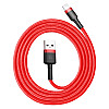 Baseus Kevlar Lightning Quick Charge Cable - Υψηλής Ταχύτητας Καλώδιο Lightning Γρήγορης Φόρτισης 2.4A 1M - Red - CALKLF-B09