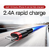 Baseus Kevlar Lightning Quick Charge Cable - Υψηλής Ταχύτητας Καλώδιο Lightning Γρήγορης Φόρτισης 2.4A 1M - Red - CALKLF-B09