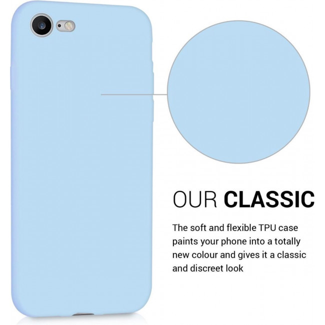 KW iPhone SE 2022 / SE 2020 / 7 / 8 Θήκη Σιλικόνης TPU - Light Blue Matt - 39458.23