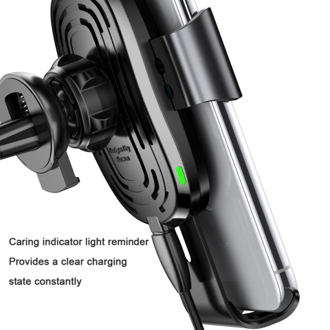 Baseus Wireless Charger Gravity Air Vent Car Holder - Universal Βάση Αυτοκινήτου Αεραγωγού με Ασύρματη Φόρτιση Qi Charge - Black - WXYL-01