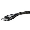 Baseus Cafule Cable Lightning 2.4A - Καλώδιο Δεδομένων και Φόρτισης Lightning 1M για iPhone  - Black / Grey - CALKLF-BG1