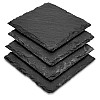 Navaris Natural Slate Glass Coasters Σετ με 4 Τετράγωνα Σουβέρ από Σχιστόλιθο - Grey Stone - 42181