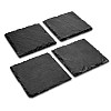 Navaris Natural Slate Glass Coasters Σετ με 4 Τετράγωνα Σουβέρ από Σχιστόλιθο - Grey Stone - 42181